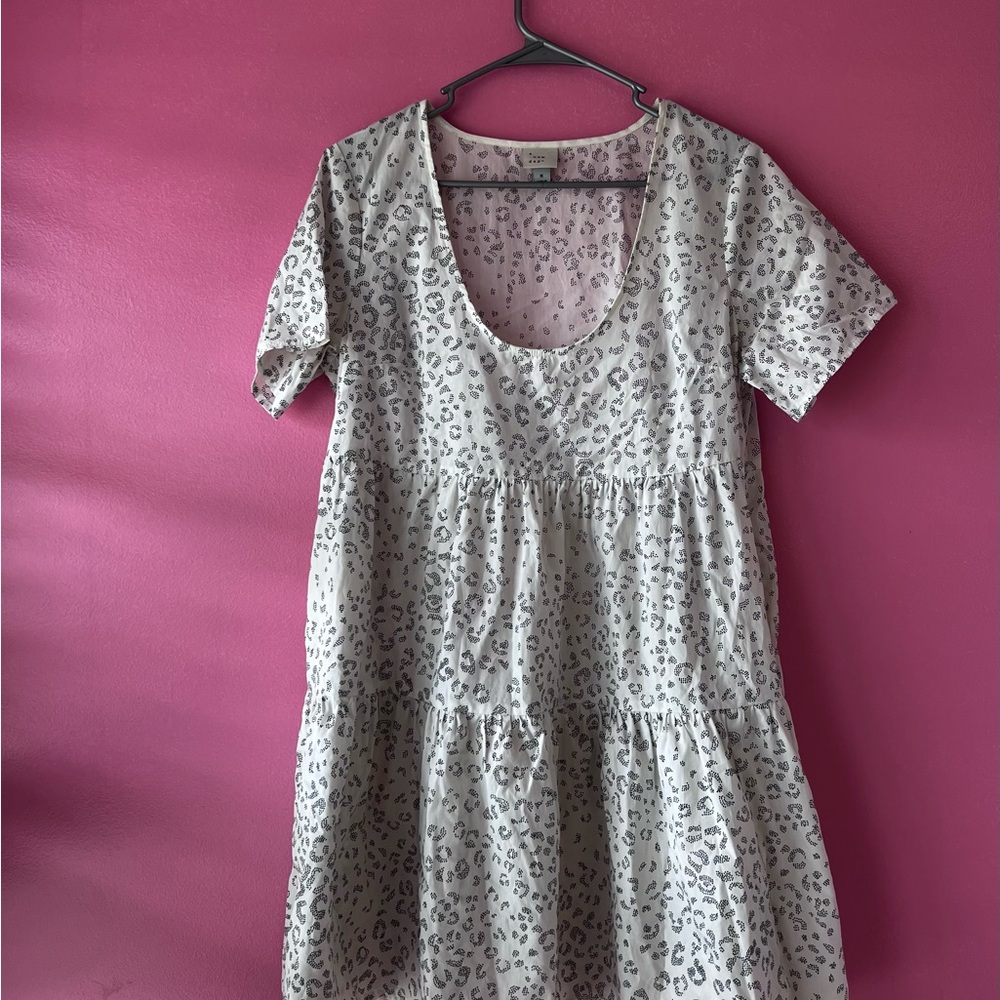 Leopard Print Short Sleeve pocket Dress